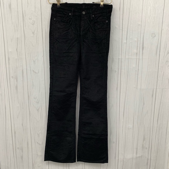 7 FOR ALL MANKIND BLACK CORDUROY JEANS FLYNT 26 - Picture 2 of 9
